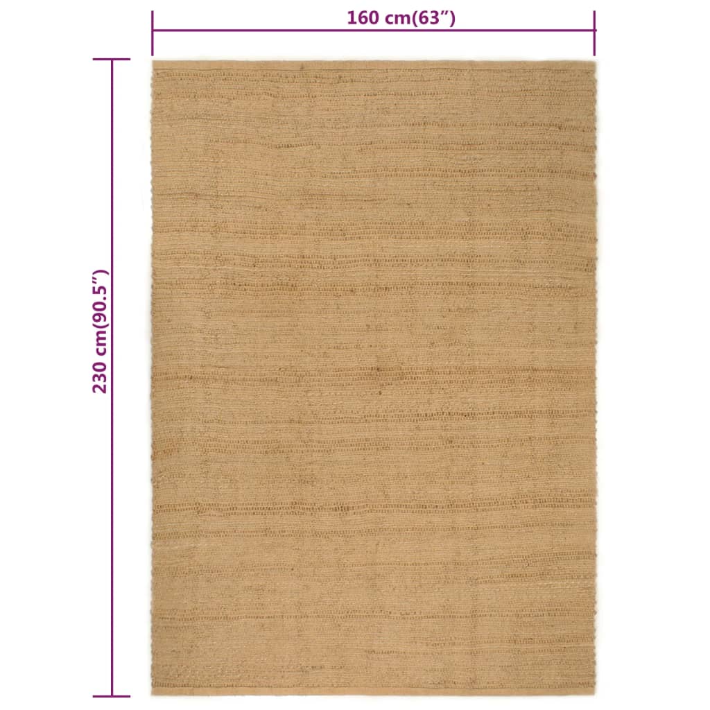 vidaXL Rug Rectangular Natural 160x230 cm Jute