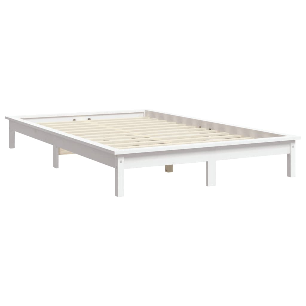 vidaXL Bed Frame without Mattress White 135x190 cm Solid Wood