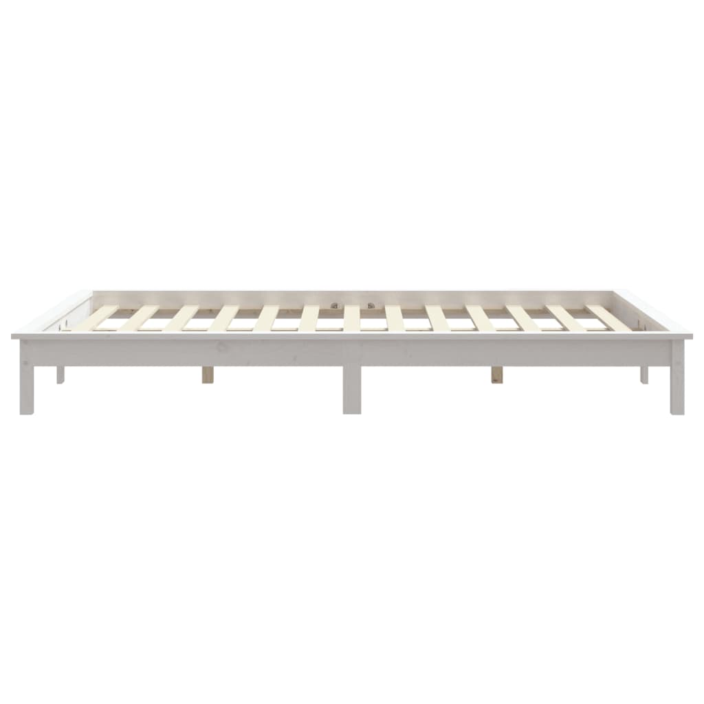 vidaXL Bed Frame without Mattress White 135x190 cm Solid Wood
