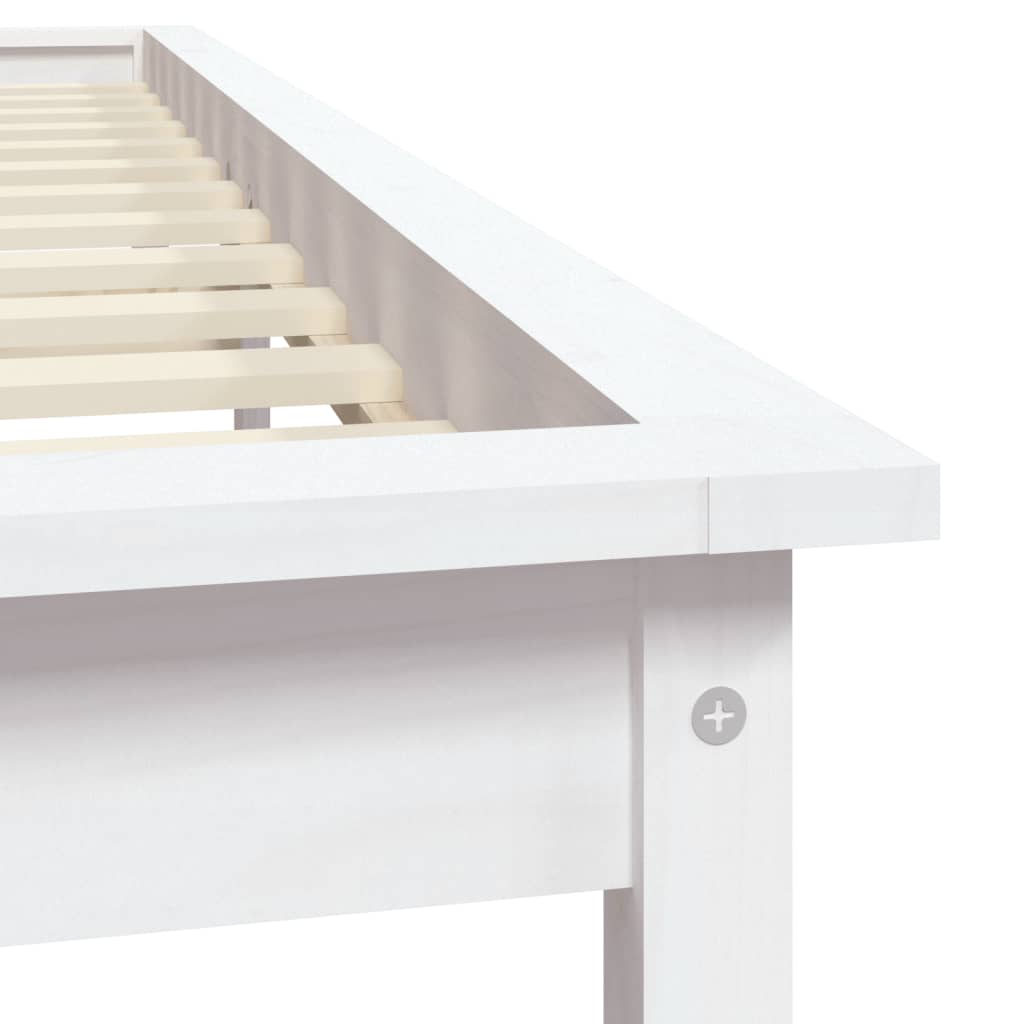 vidaXL Bed Frame without Mattress White 135x190 cm Solid Wood