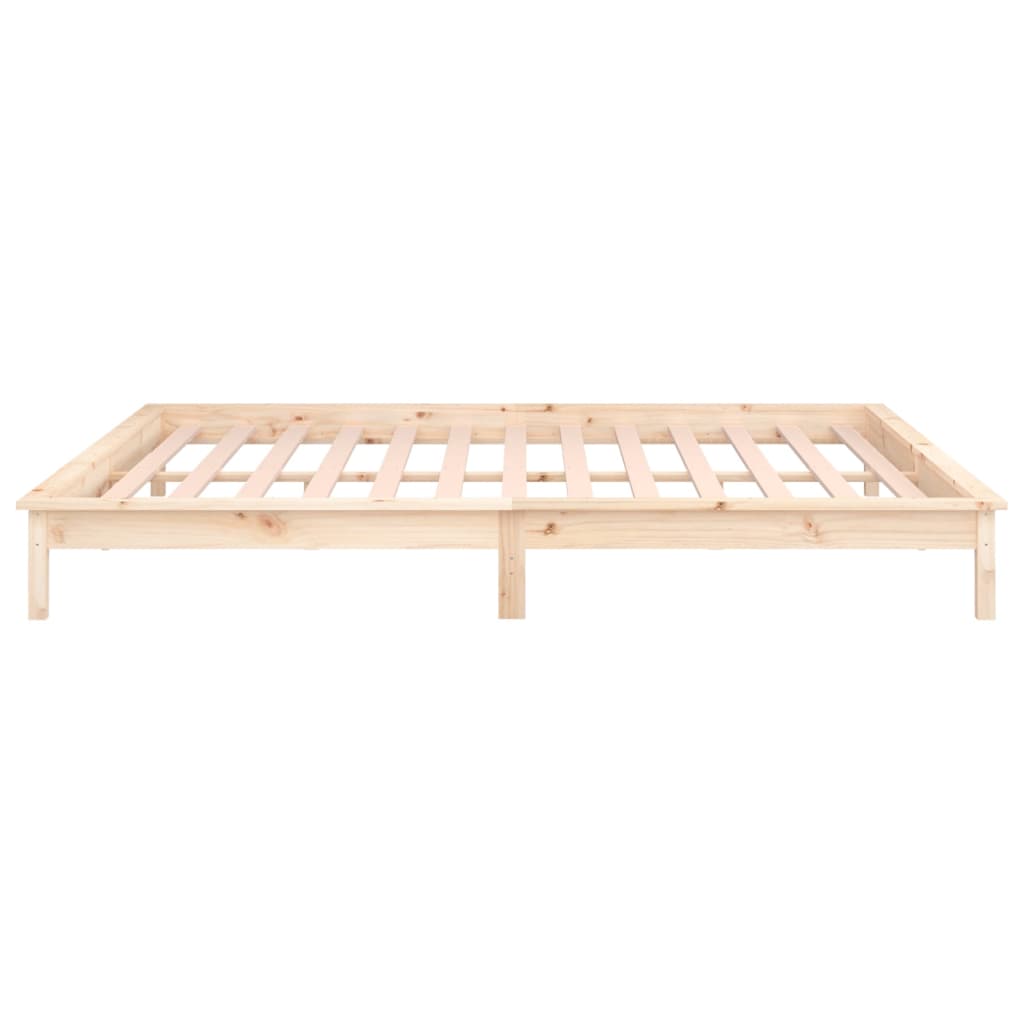 vidaXL LED Bed Frame without Mattress 135x190 cm Solid Wood