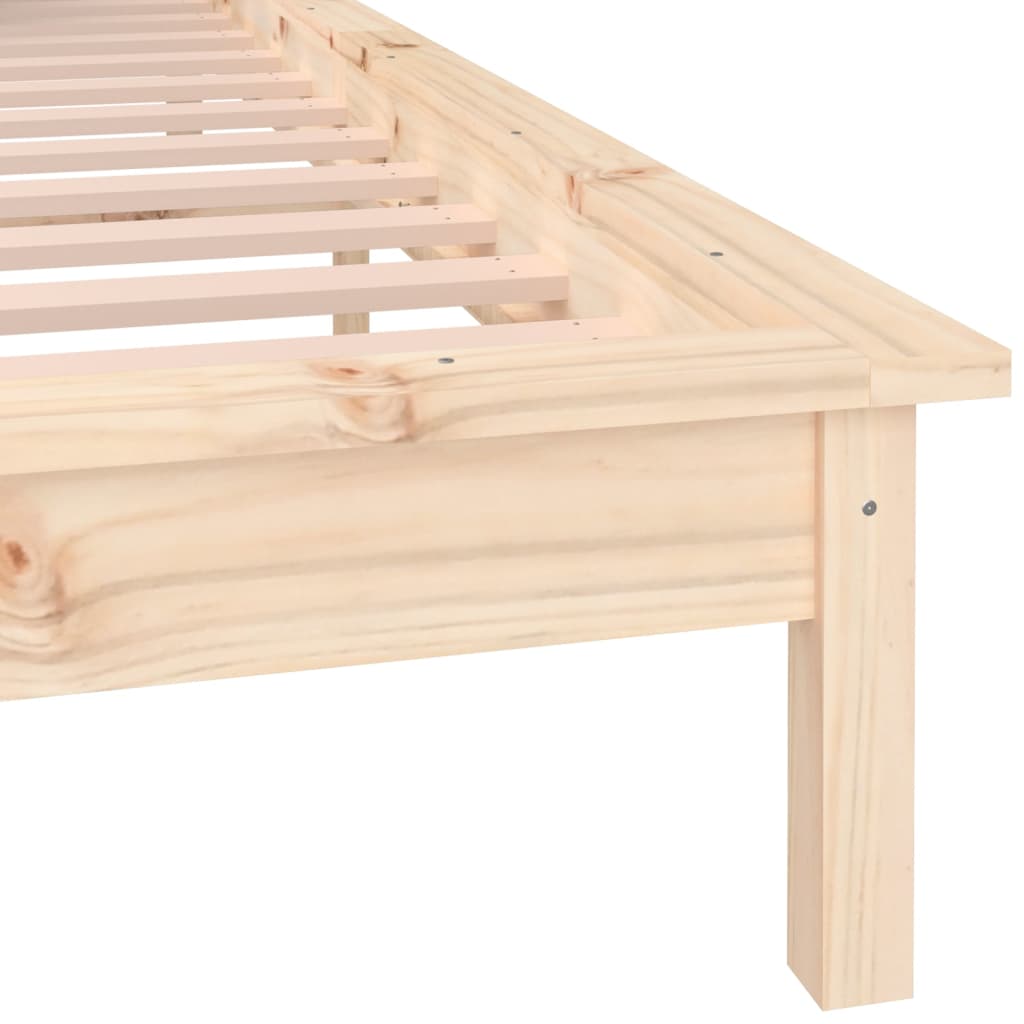 vidaXL LED Bed Frame without Mattress 135x190 cm Solid Wood