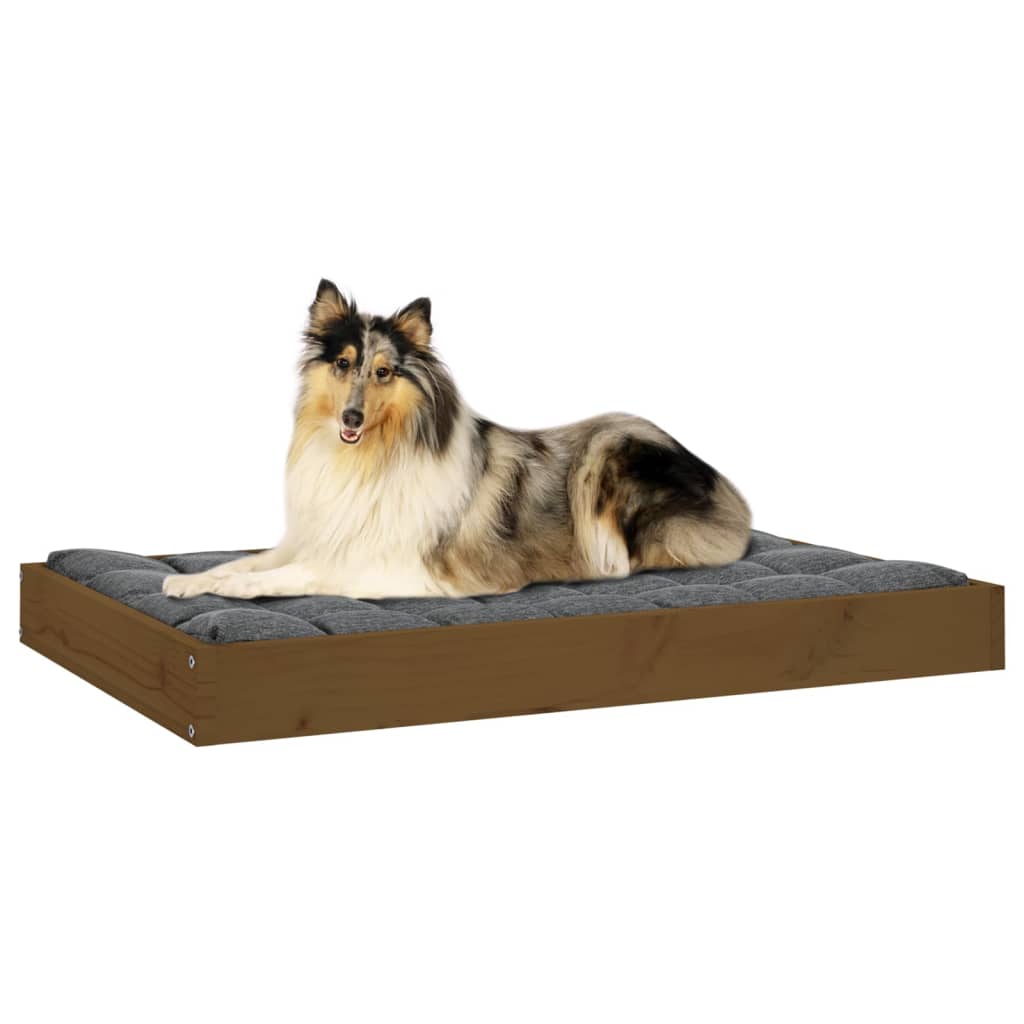 vidaXL Dog Bed Honey Brown 91.5x64x9 cm Solid Wood Pine