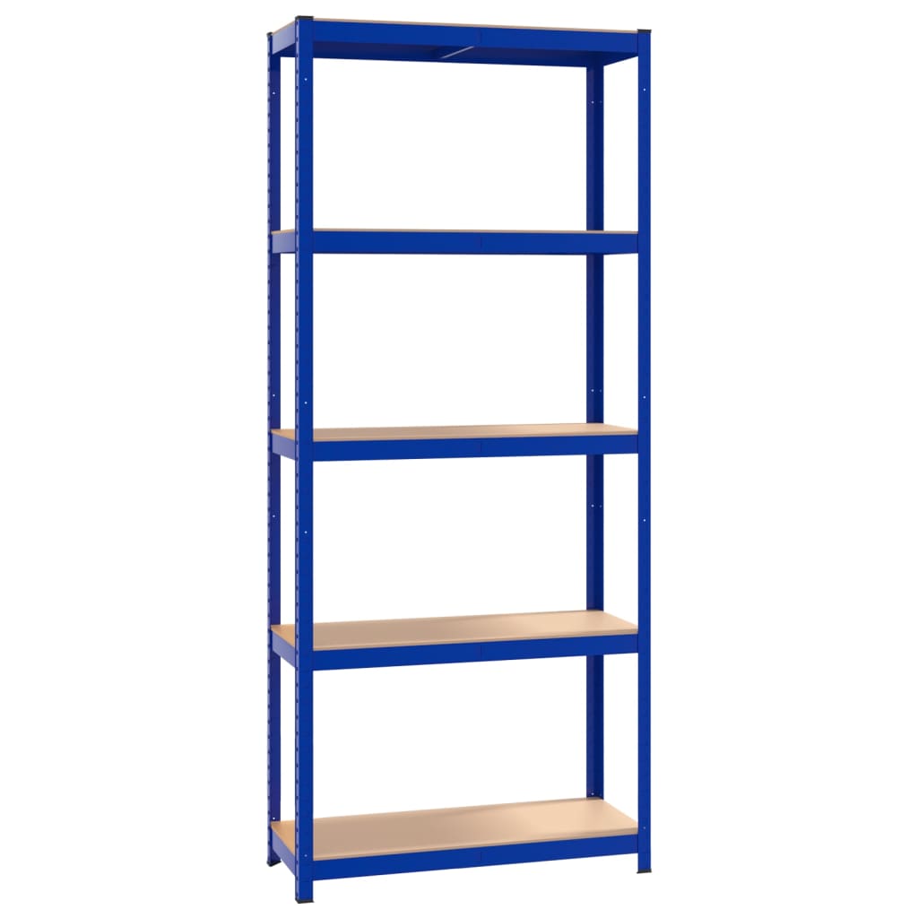 vidaXL 5-Layer Storage Shelf Blue Steel and Engineered Wood