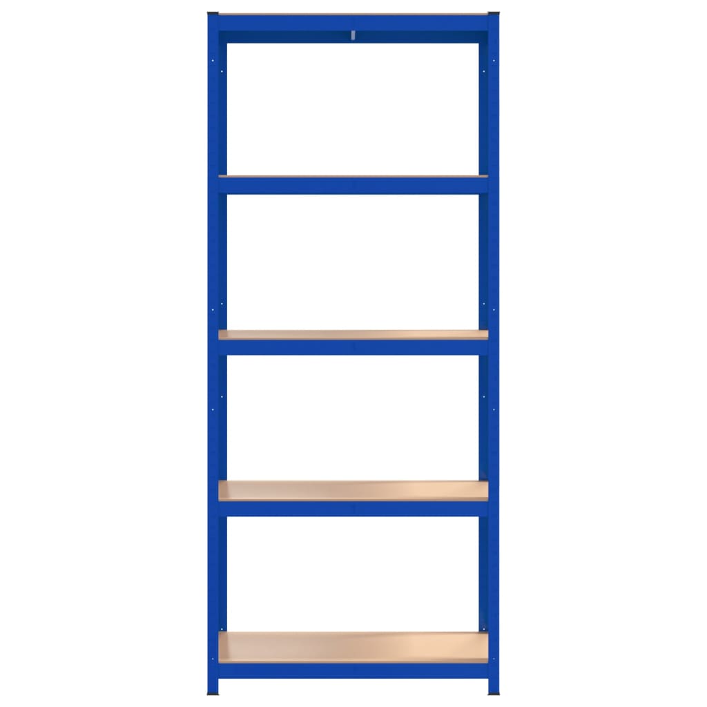 vidaXL 5-Layer Storage Shelf Blue Steel and Engineered Wood