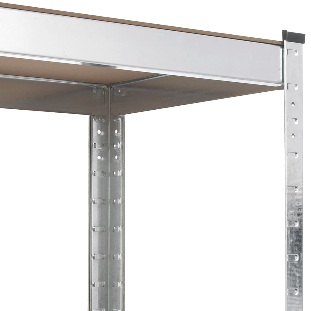 vidaXL 5-Layer Work Table with Shelves Silver Steel and Engineered Wood