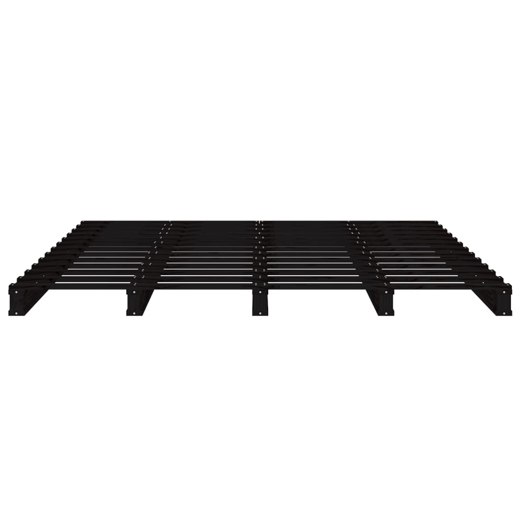 vidaXL Pallet Bed without Mattress Black 135x190 cm Solid Wood
