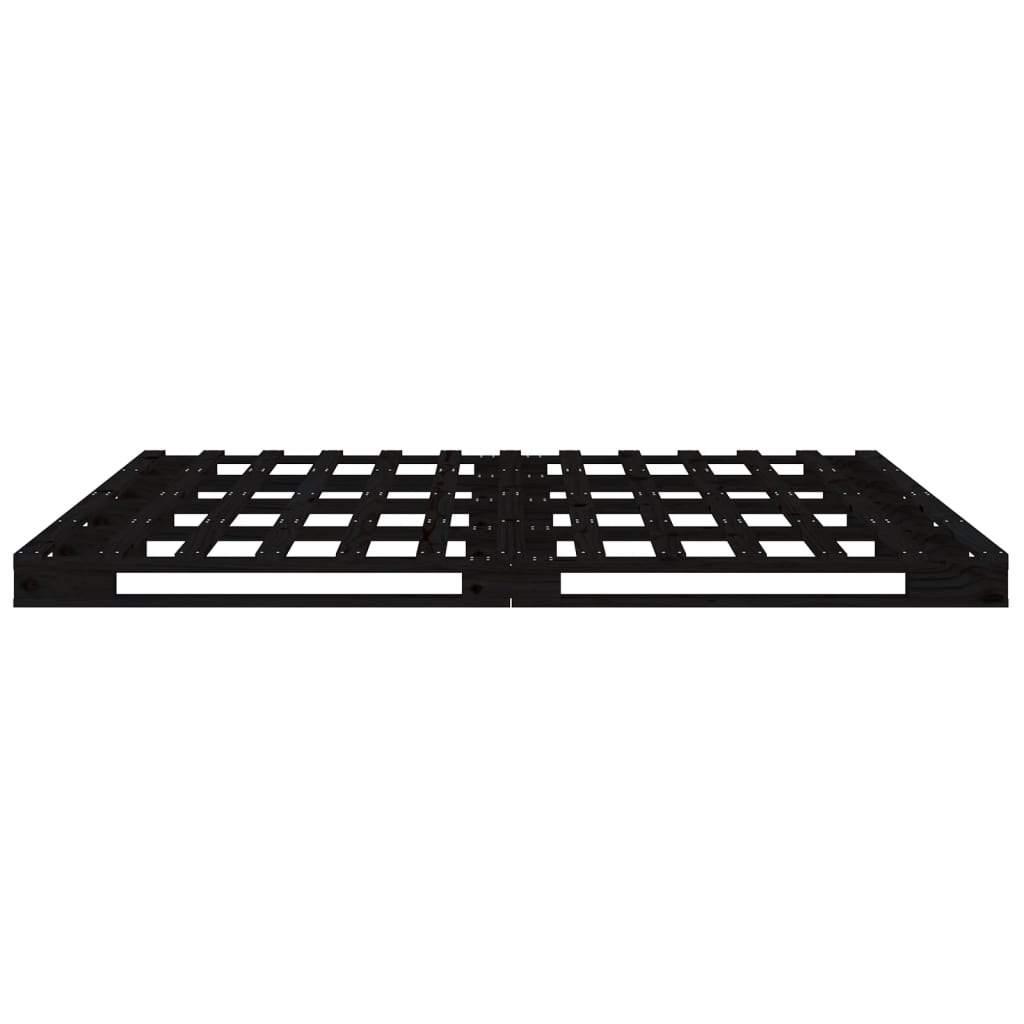 vidaXL Pallet Bed without Mattress Black 135x190 cm Solid Wood