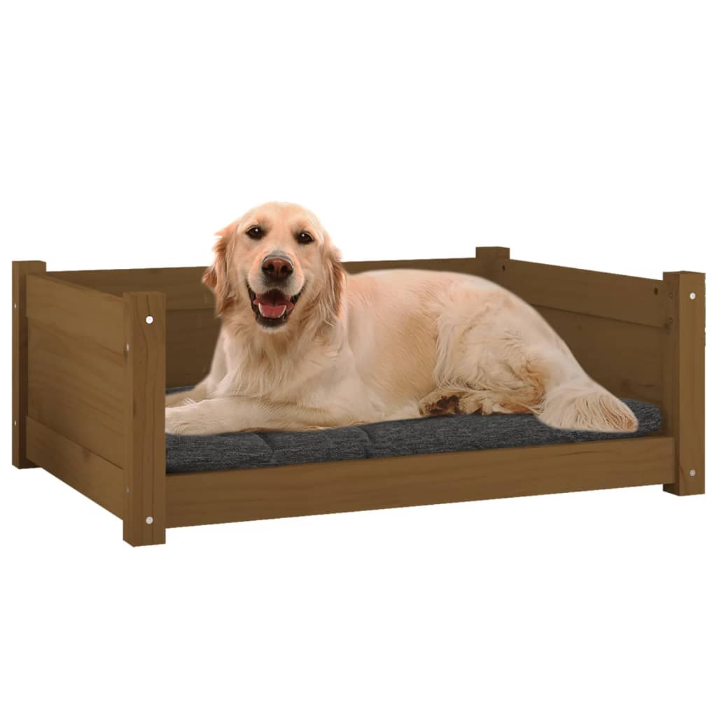 vidaXL Dog Bed Honey Brown 75.5x55.5x28 cm Solid Pine Wood