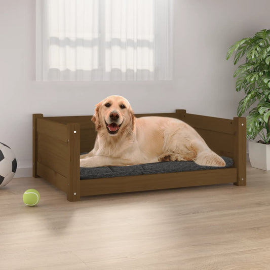 vidaXL Dog Bed Honey Brown 75.5x55.5x28 cm Solid Pine Wood