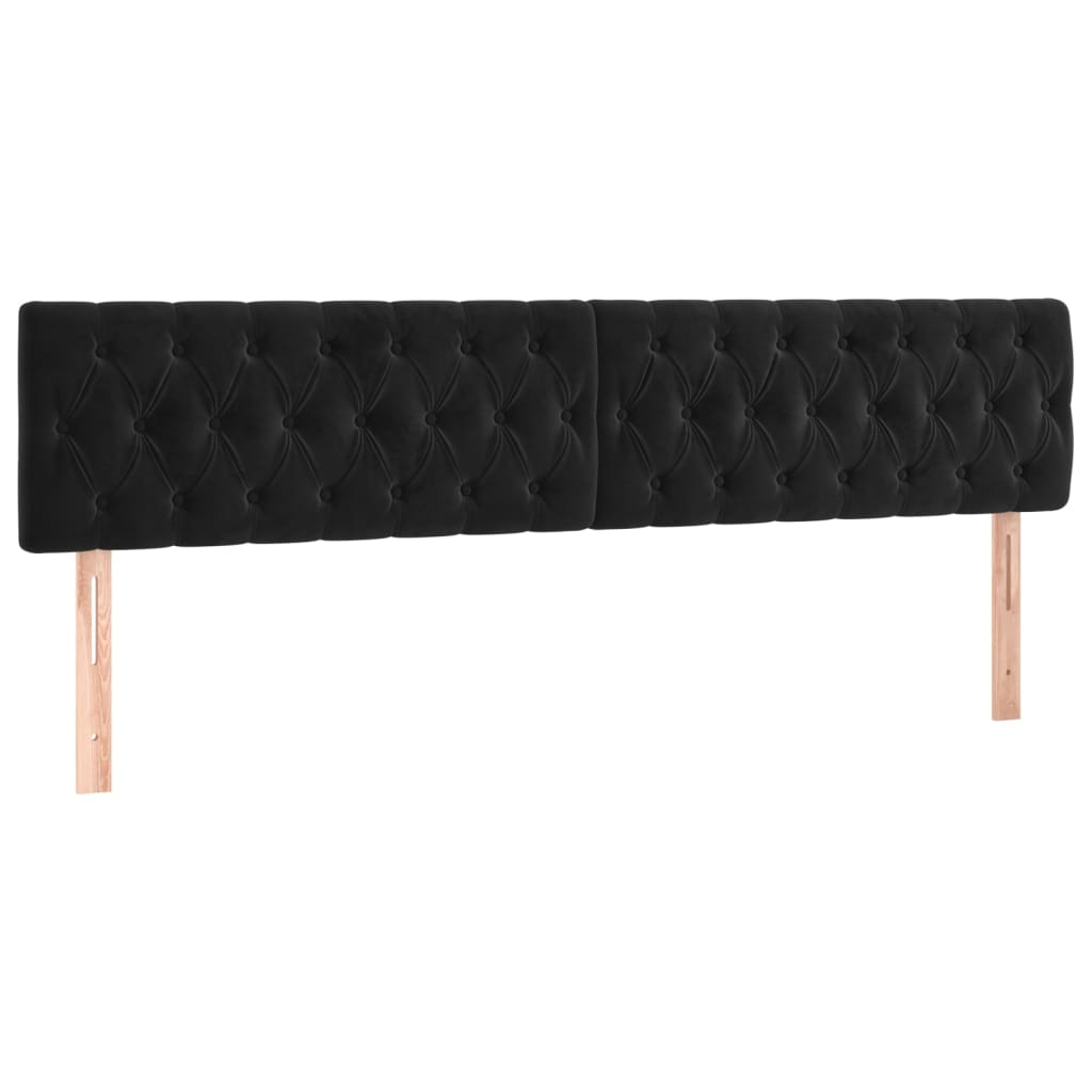 vidaXL Headboards 2 pcs Black 100x7x78/88 cm Velvet