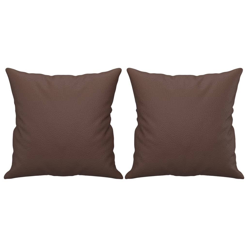 vidaXL Throw Pillows 2 pcs Brown 40x40 cm Faux Leather