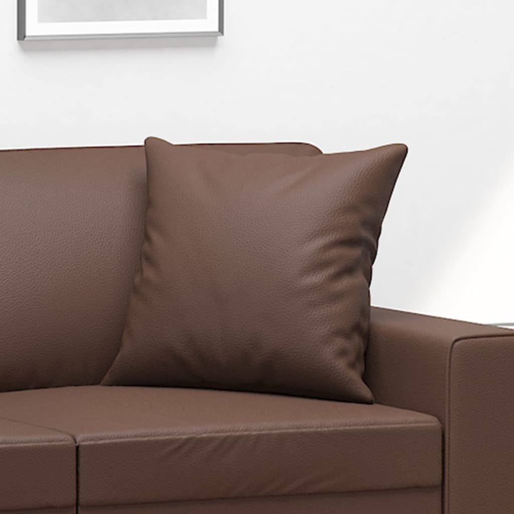 vidaXL Throw Pillows 2 pcs Brown 40x40 cm Faux Leather