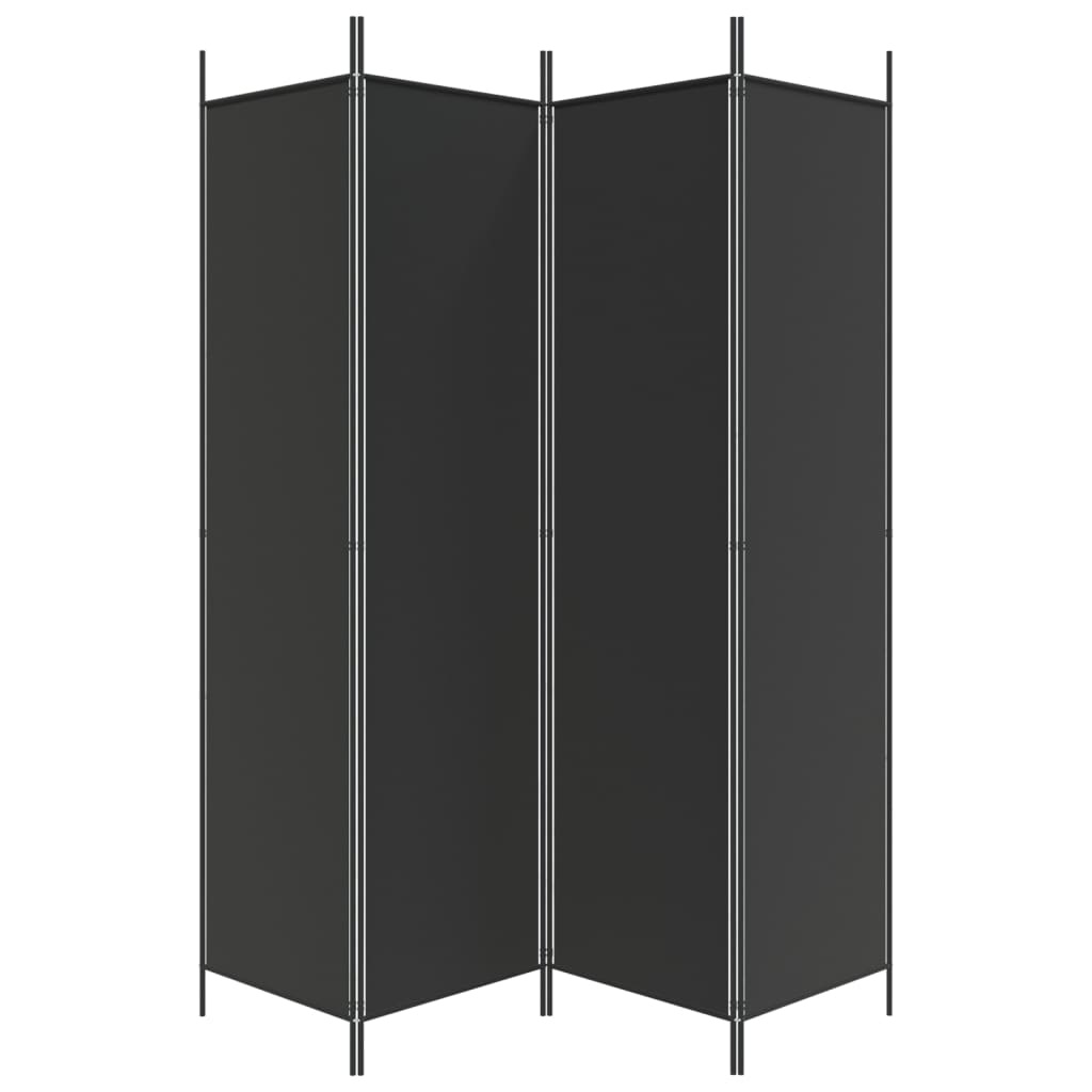vidaXL 4-Panel Room Divider Black 200x200 cm Fabric