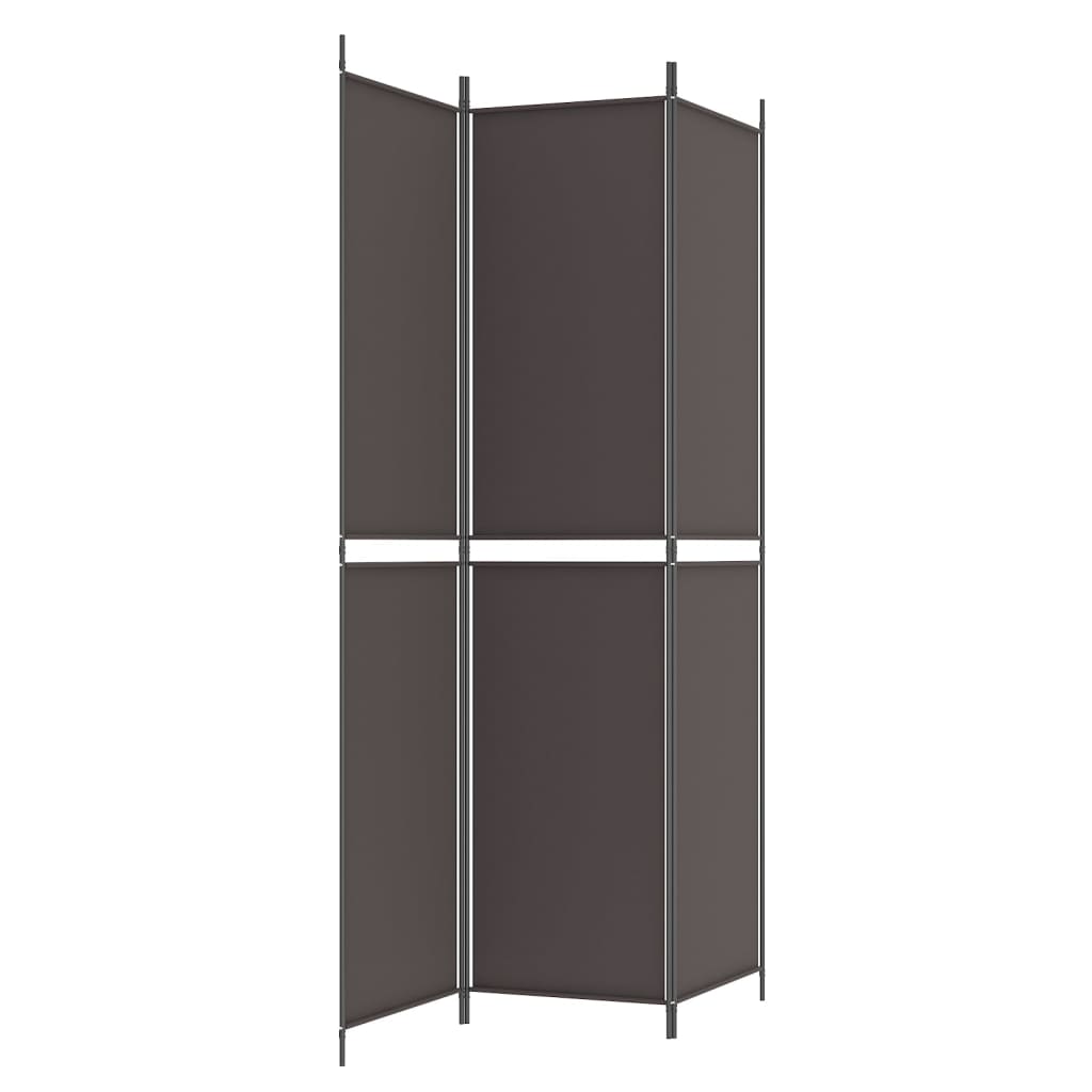 vidaXL 3-Panel Room Divider Brown 150x220 cm Fabric