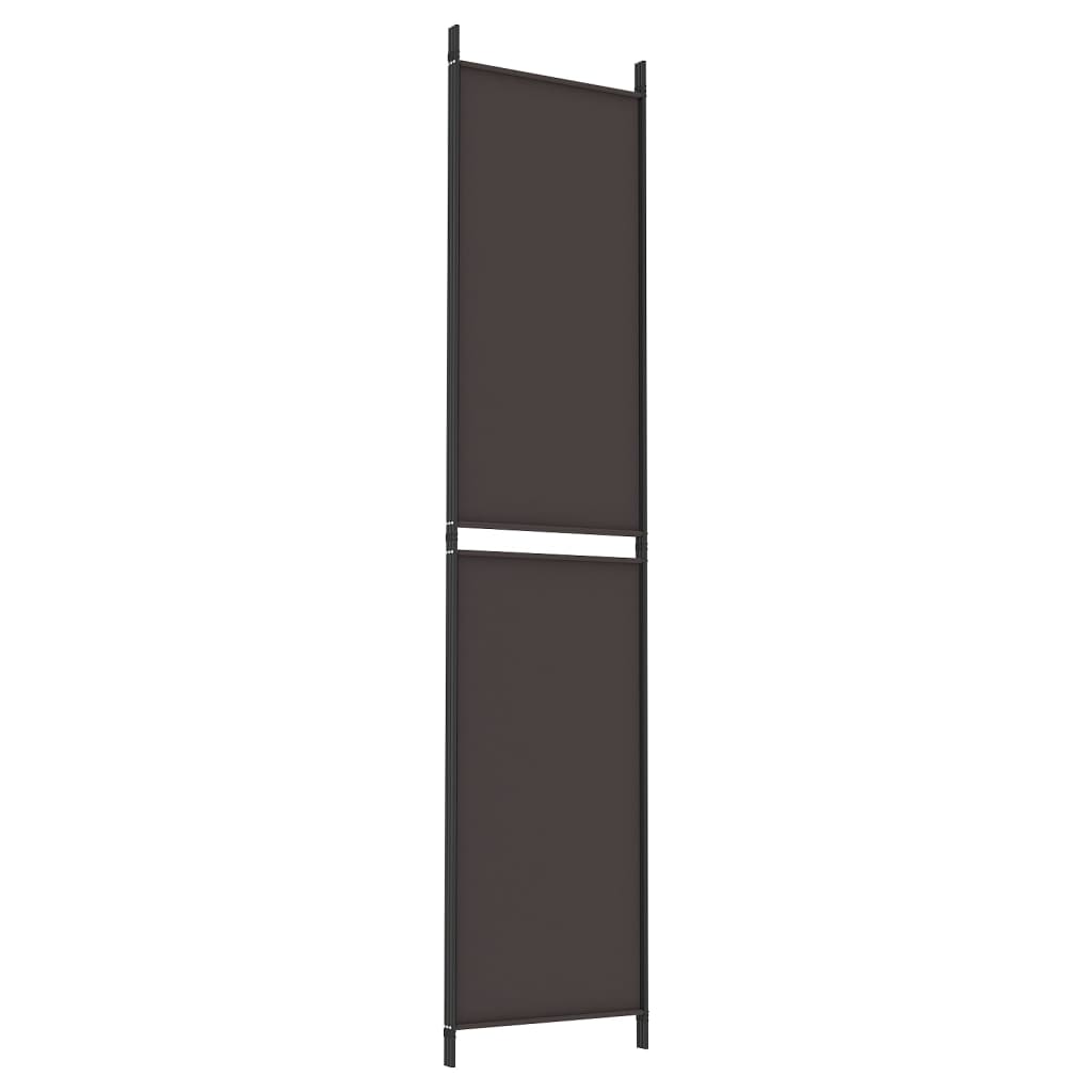 vidaXL 3-Panel Room Divider Brown 150x220 cm Fabric