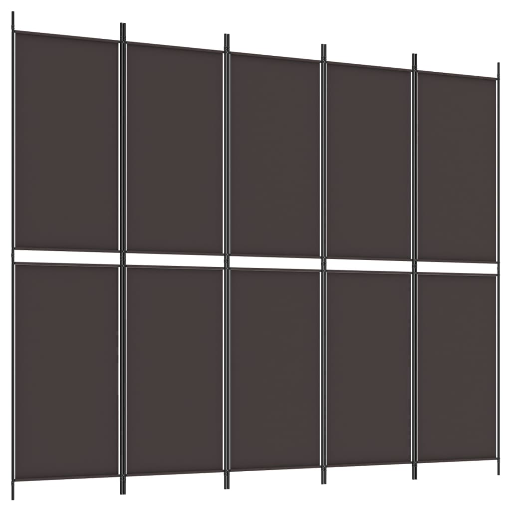 vidaXL 6-Panel Room Divider Brown 300x220 cm Fabric