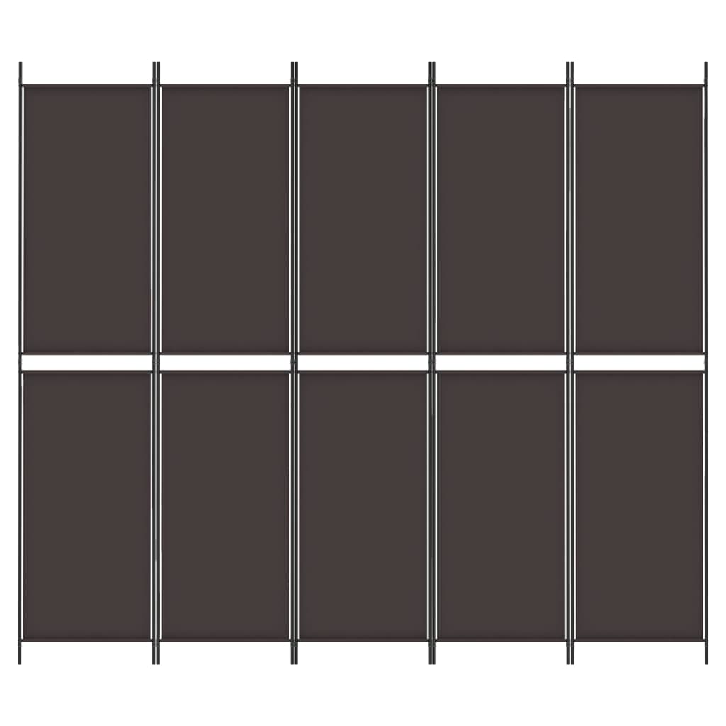 vidaXL 6-Panel Room Divider Brown 300x220 cm Fabric