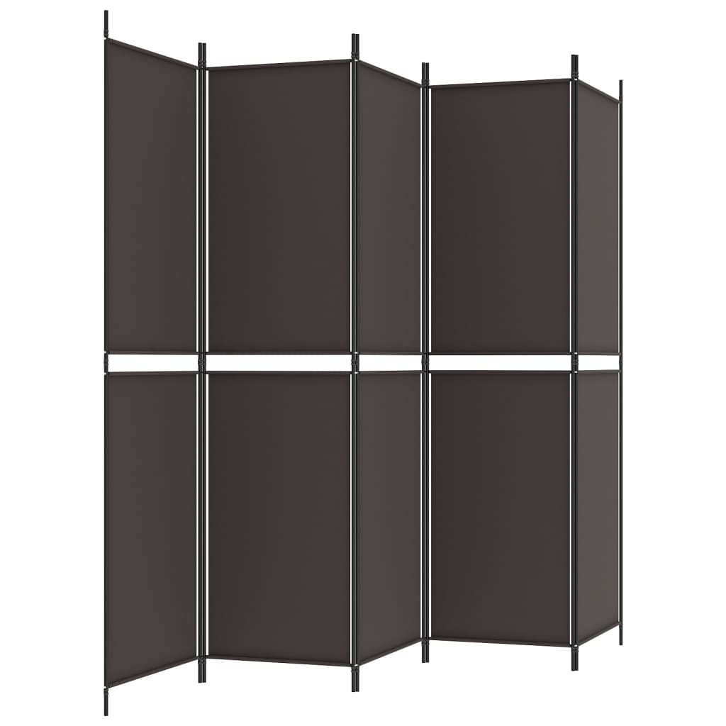 vidaXL 6-Panel Room Divider Brown 300x220 cm Fabric