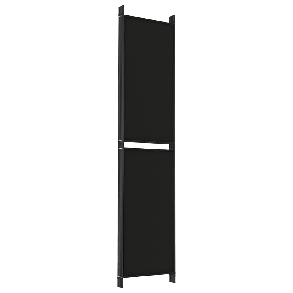 vidaXL 6-Panel Room Divider Black 300x220 cm Fabric