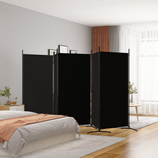 vidaXL 5-Panel Room Divider Black 433x180 cm Fabric
