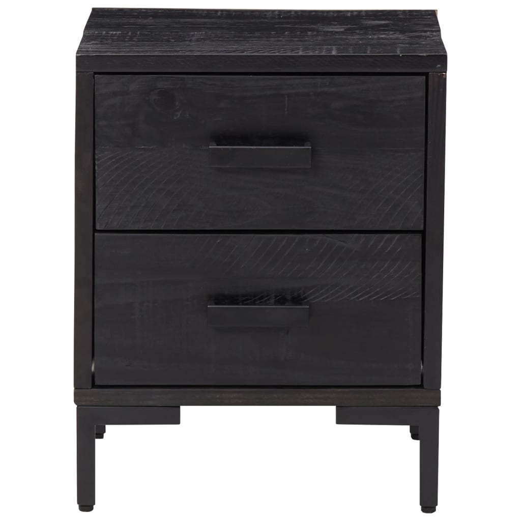 vidaXL Bedside Cabinet Black 36x30x45 cm Solid Pinewood