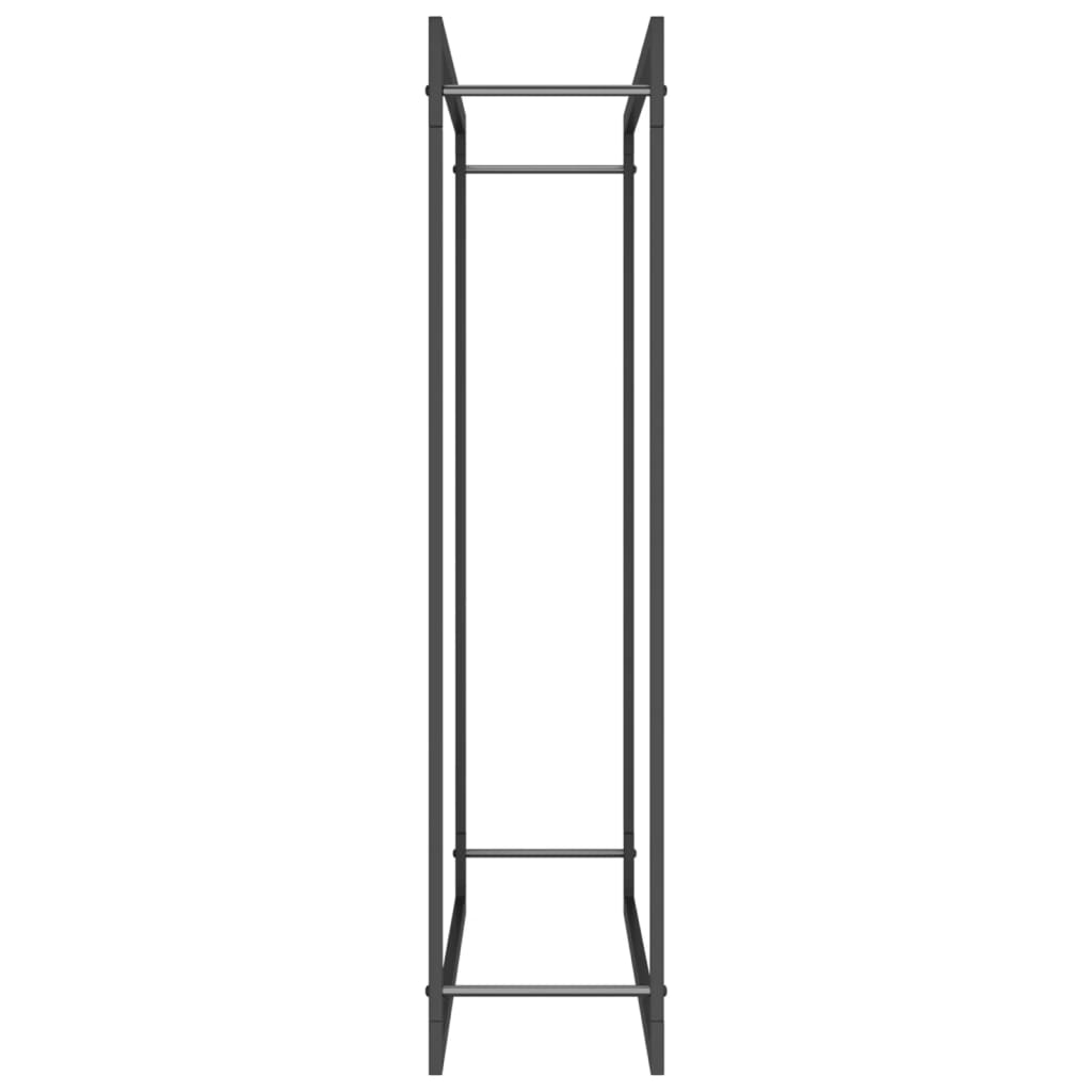 vidaXL Firewood Rack Matt Black 110x28x116 cm Steel
