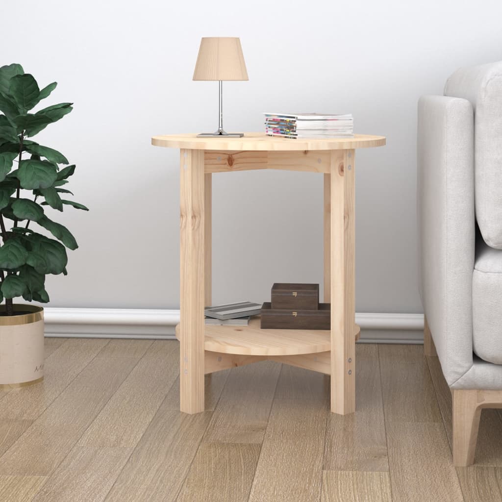 vidaXL Coffee Table Ø 55x60 cm Solid Wood Pine