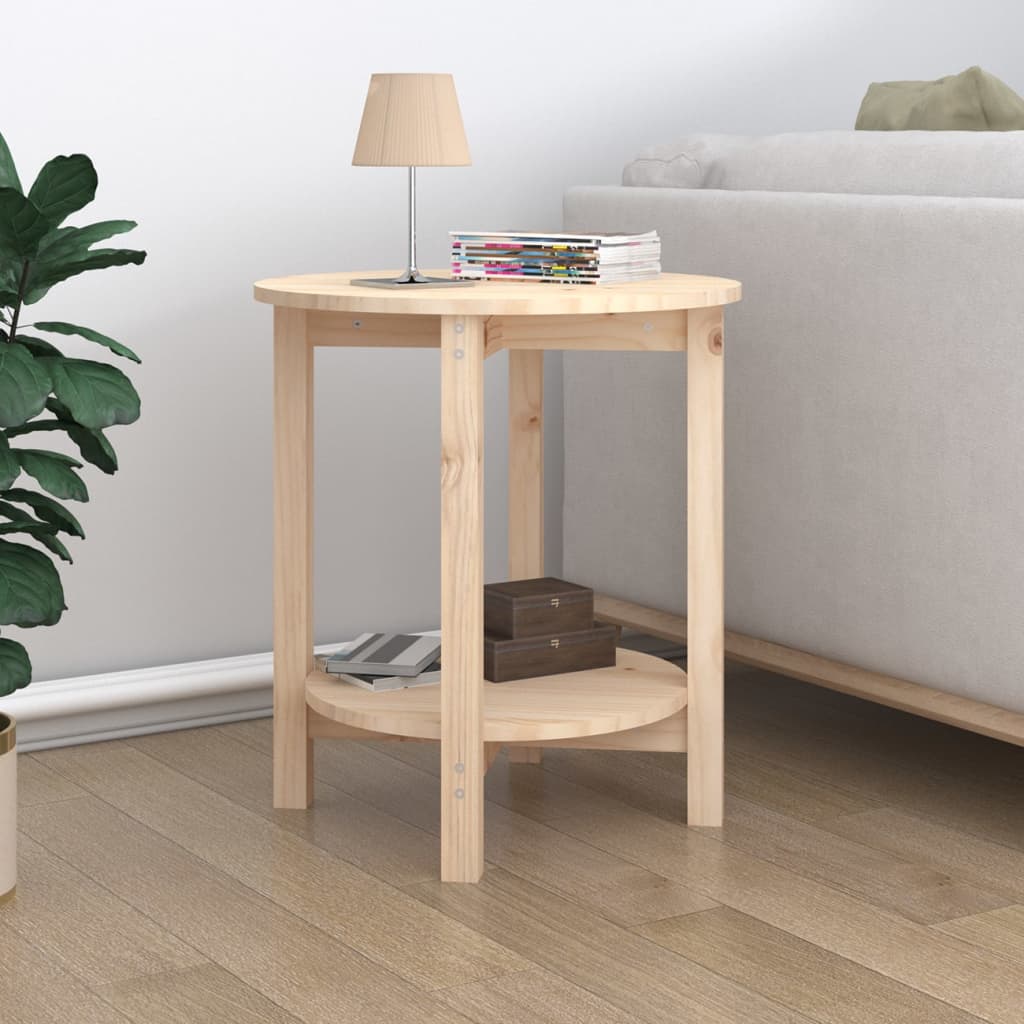 vidaXL Coffee Table Ø 55x60 cm Solid Wood Pine