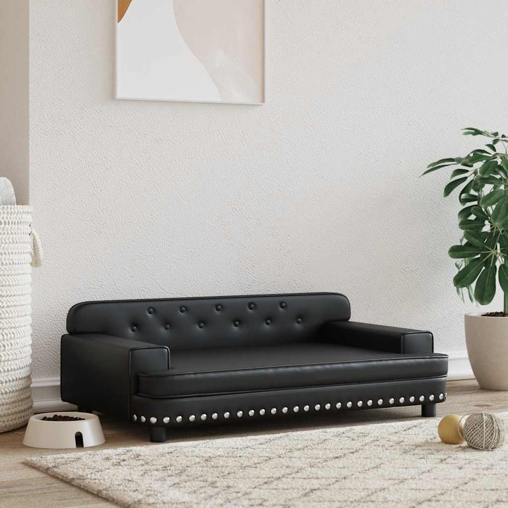 vidaXL Dog Bed Black 90x53x30 cm Faux Leather