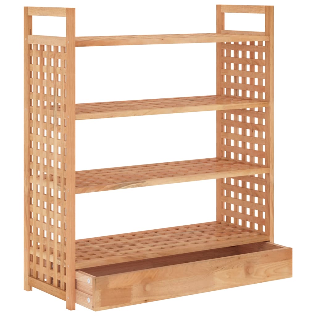vidaXL Shoe Rack with Drawer 70x27x81 cm Solid Wood Walnut