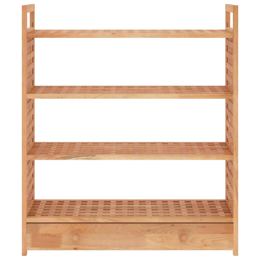 vidaXL Shoe Rack with Drawer 70x27x81 cm Solid Wood Walnut
