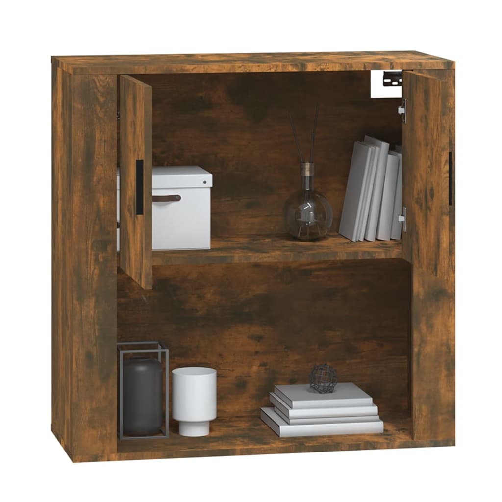 vidaXL Wall Cabinet Smoked Oak 80x33x80 cm Engineered Wood