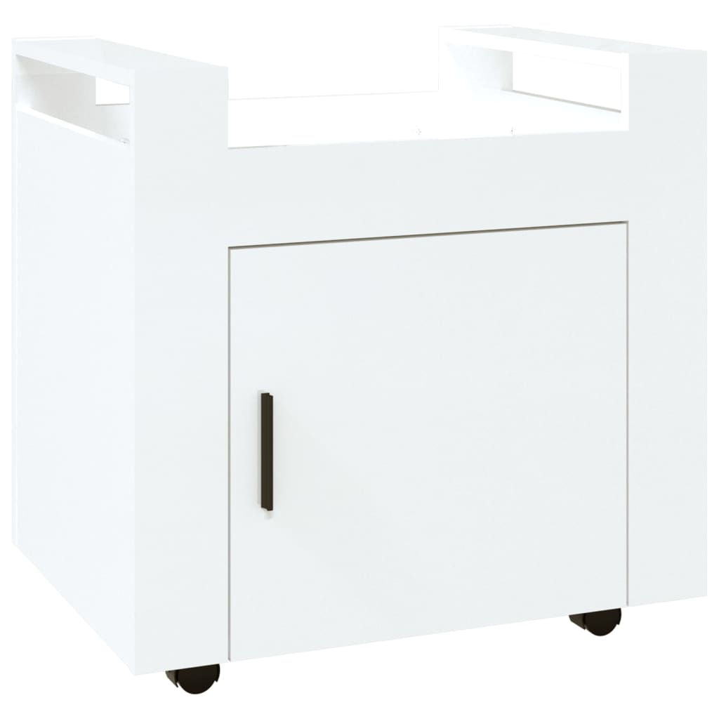 vidaXL Desk Trolley High Gloss White 60x45x60 cm Engineered Wood