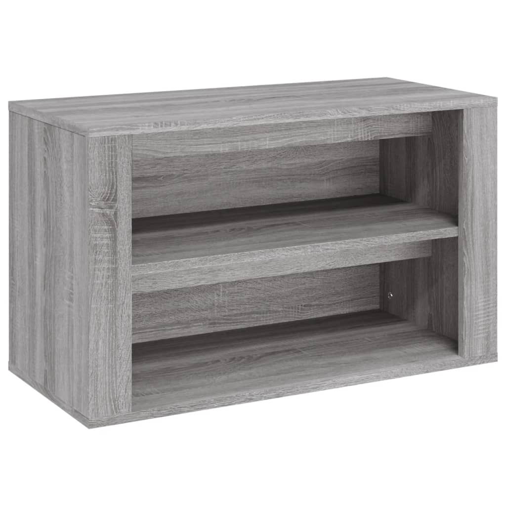 vidaXL Shoe Rack Grey Sonoma 75x35x45 cm Engineered Wood