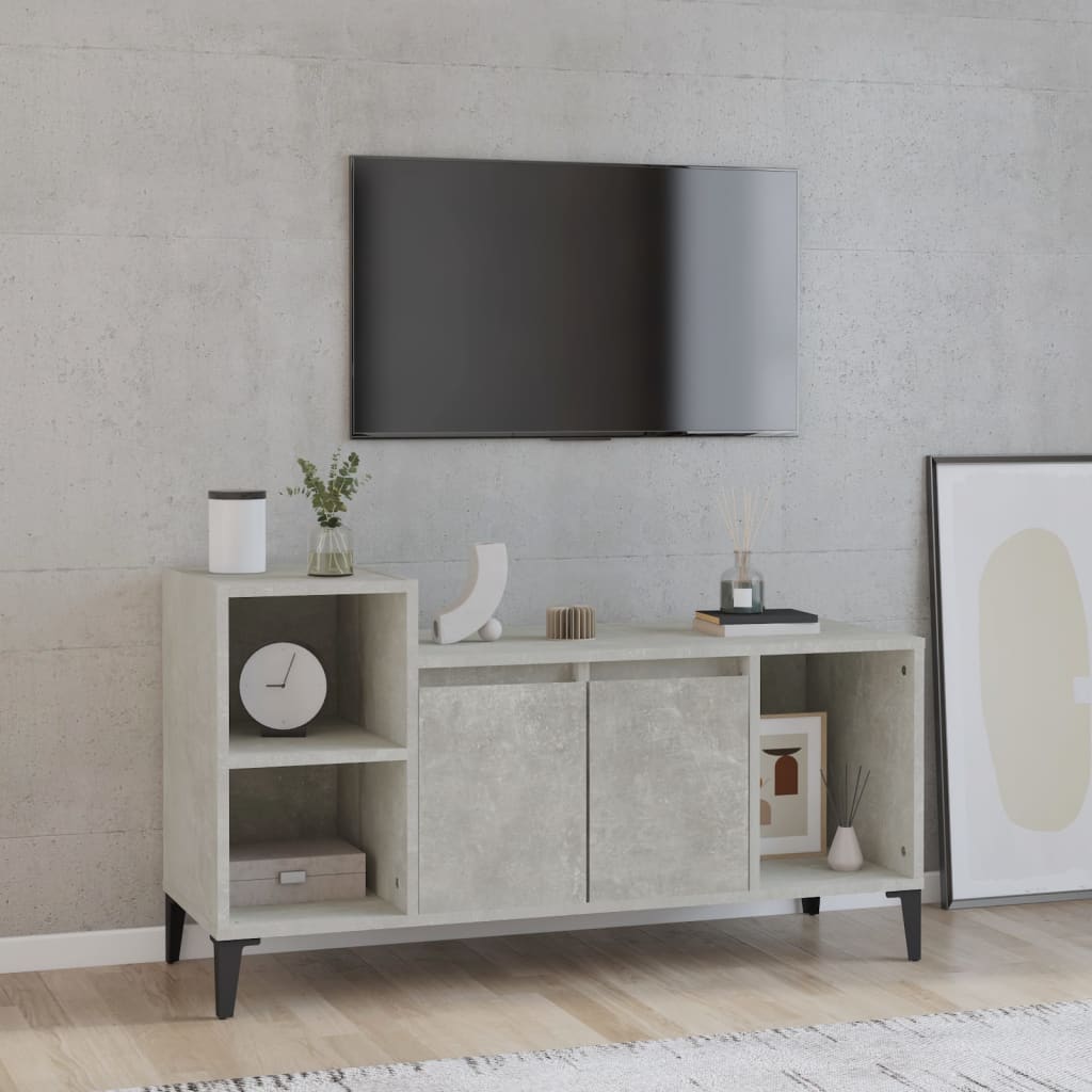 vidaXL TV Cabinet Concrete Grey 100x35x55 cm Engineered Wood