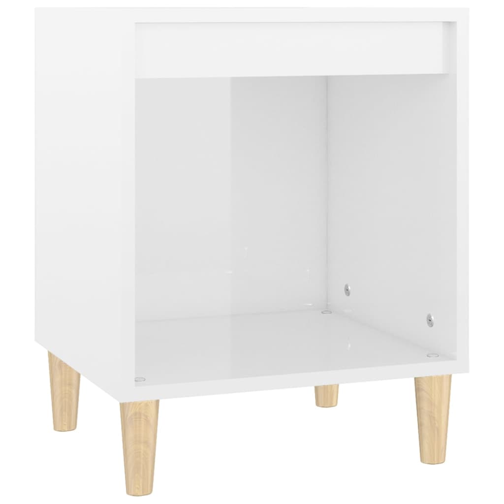 vidaXL Bedside Cabinet High Gloss White 40x35x50 cm Engineered Wood