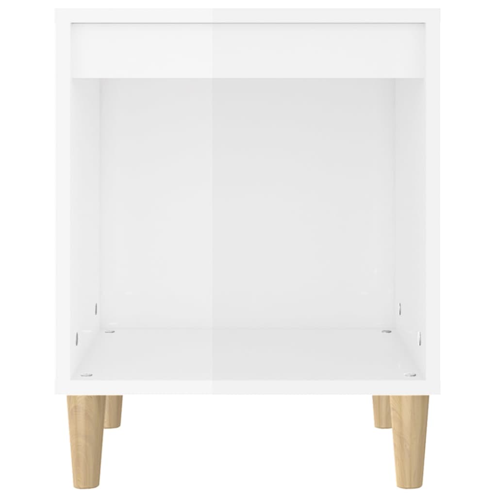 vidaXL Bedside Cabinet High Gloss White 40x35x50 cm Engineered Wood