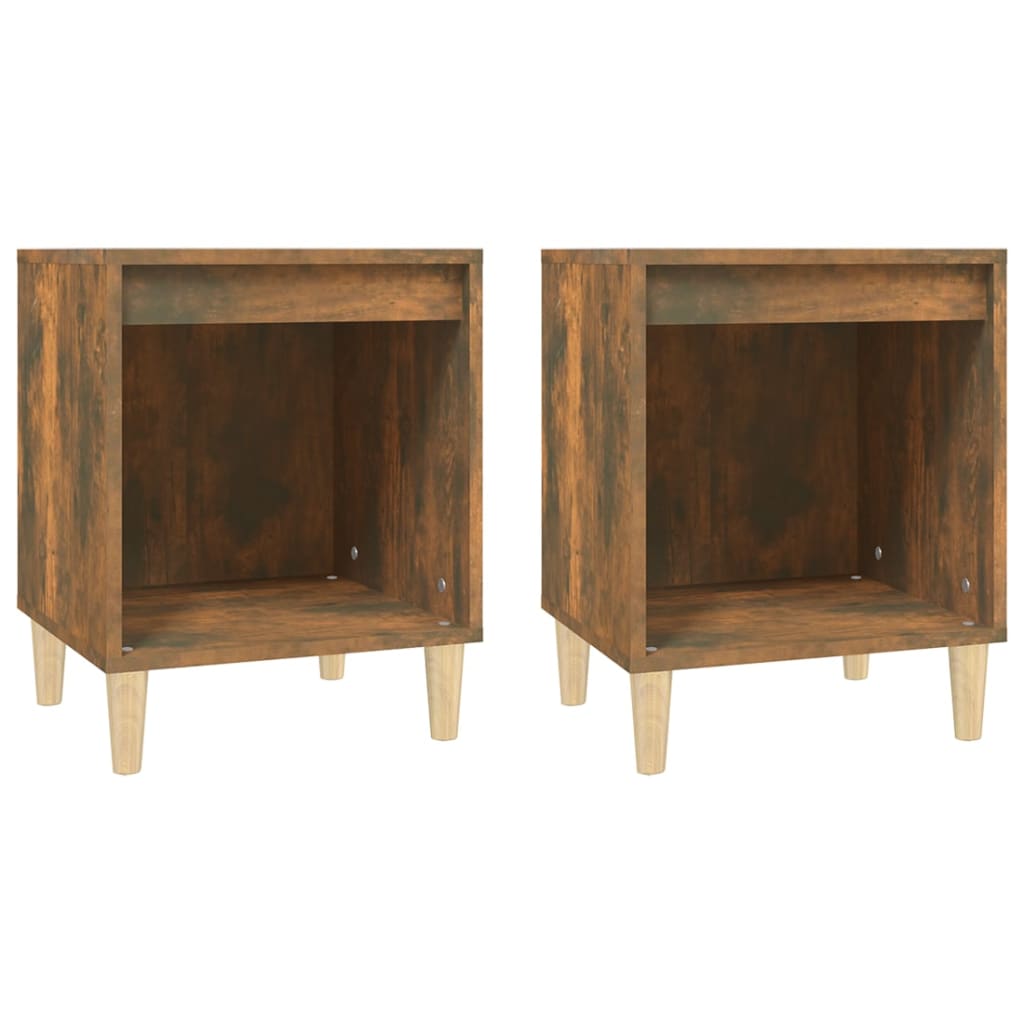 vidaXL Bedside Cabinets 2 pcs Smoked Oak 40x35x50 cm