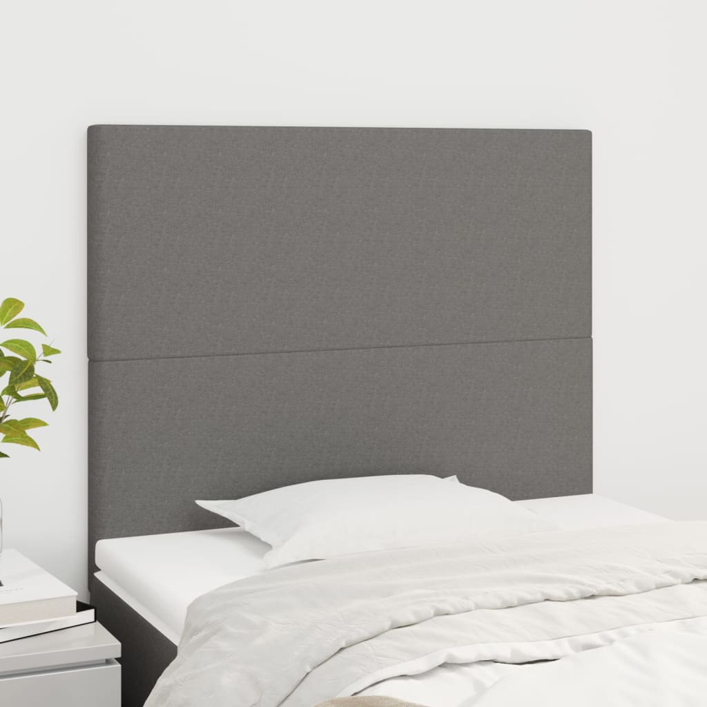 vidaXL Headboards 2 pcs Dark Grey 80x5x78/88 cm Fabric