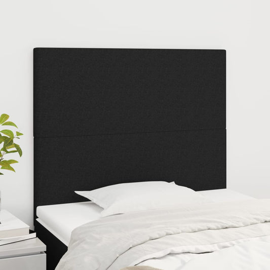 vidaXL Headboards 2 pcs Black 100x5x78/88 cm Fabric