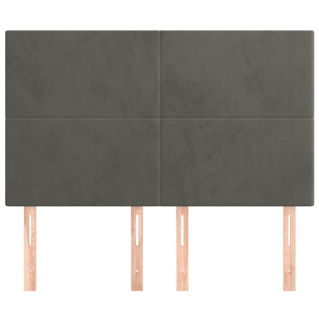 vidaXL Headboards 4 pcs Dark Grey 72x5x78/88 cm Velvet