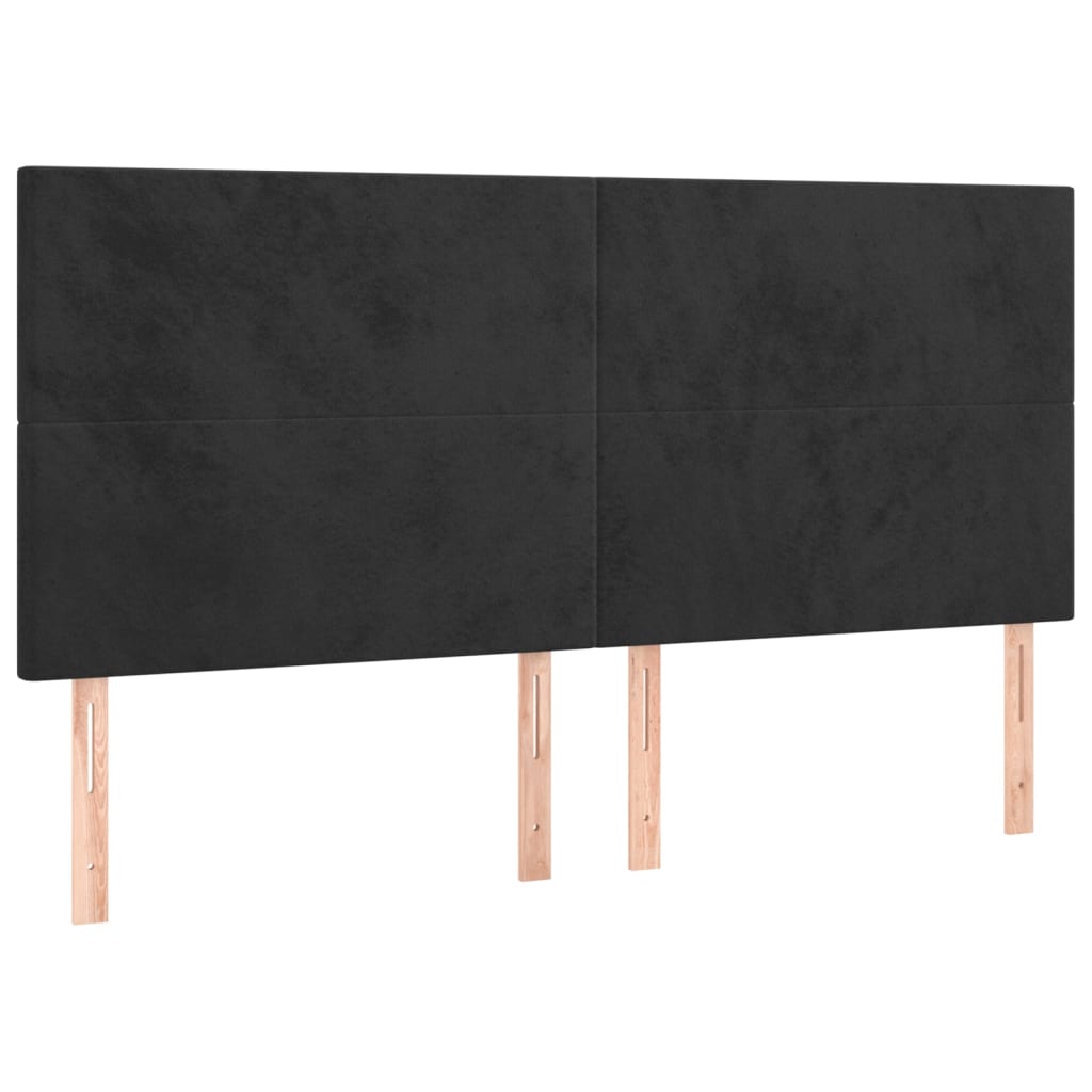 vidaXL Headboards 4 pcs Black 80x5x78/88 cm Velvet