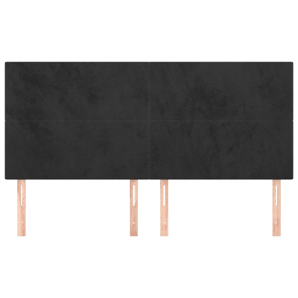 vidaXL Headboards 4 pcs Black 80x5x78/88 cm Velvet