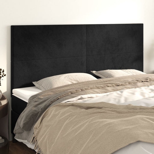 vidaXL Headboards 4 pcs Black 80x5x78/88 cm Velvet