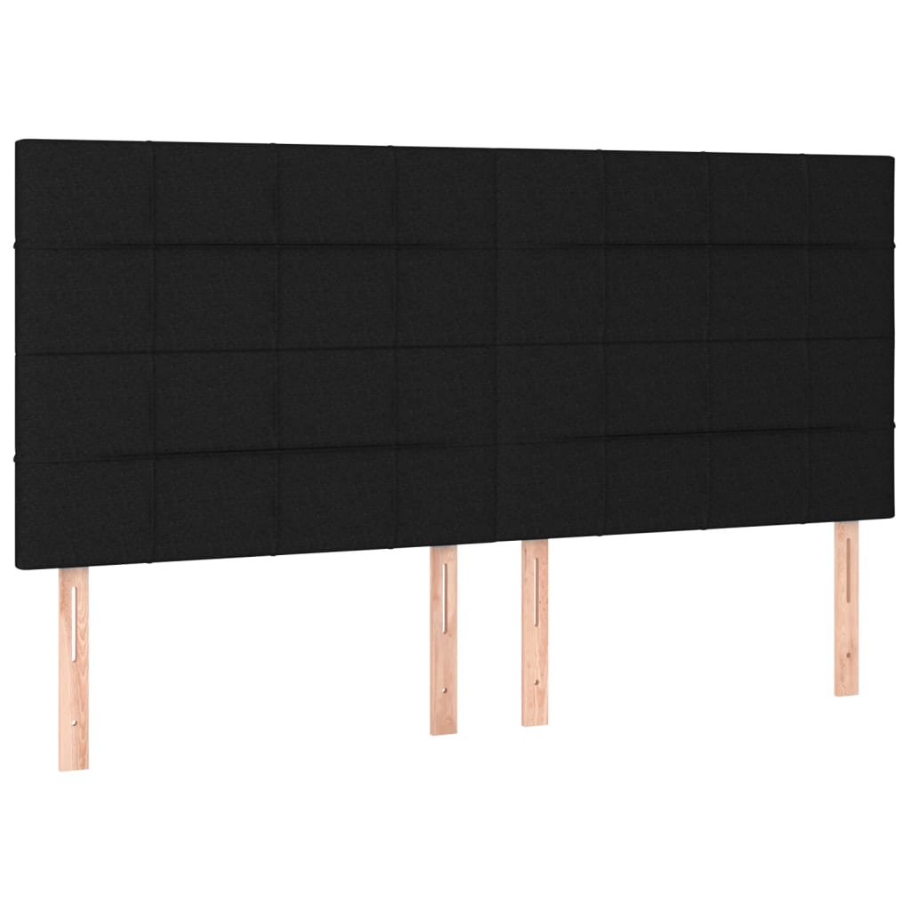 vidaXL Headboards 4 pcs Black 100x5x78/88 cm Fabric