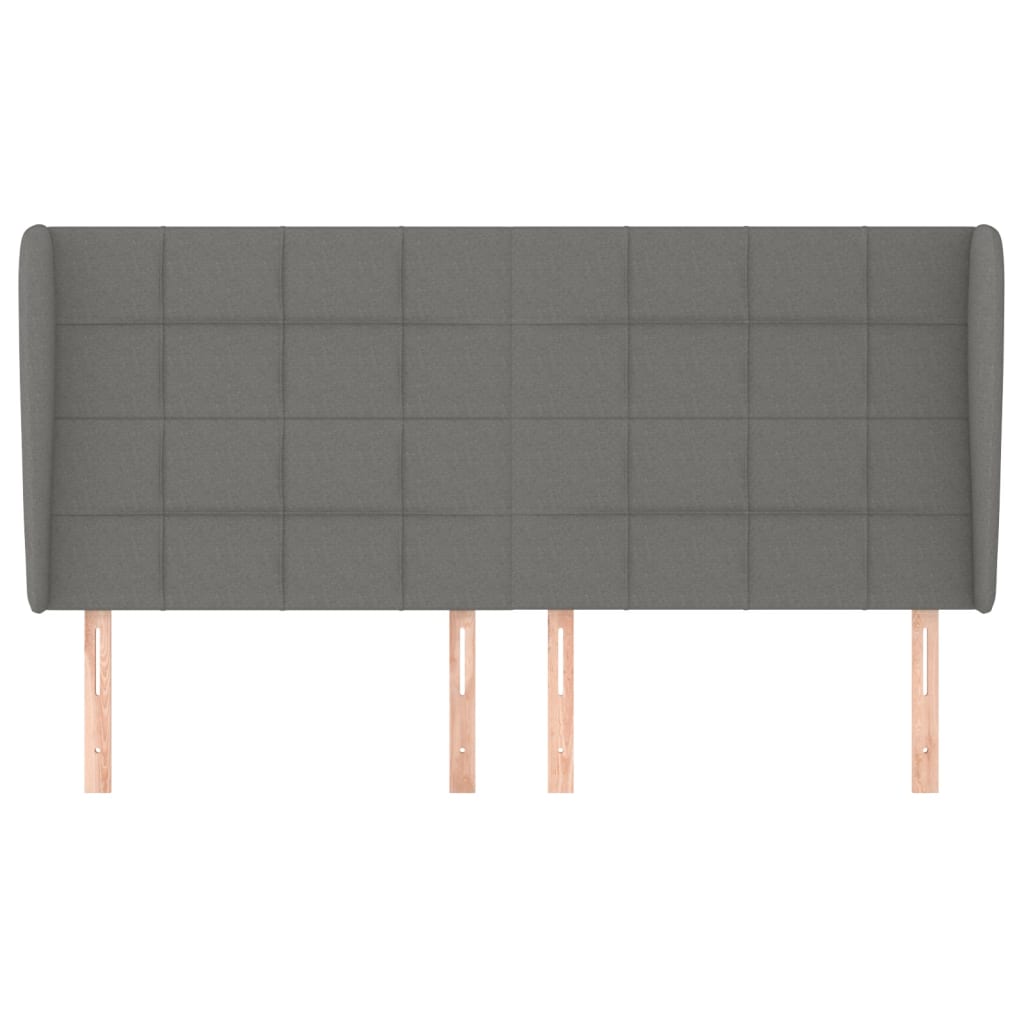 vidaXL Headboard with Ears Dark Grey 203 cm Fabric