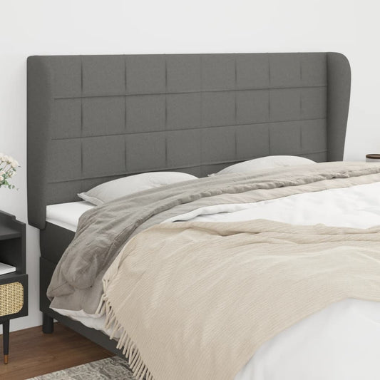vidaXL Headboard with Ears Dark Grey 203 cm Fabric