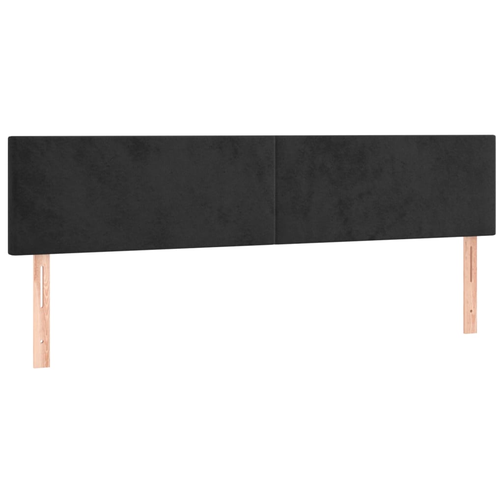 vidaXL LED Headboard Black 200x5x78/88 cm Velvet
