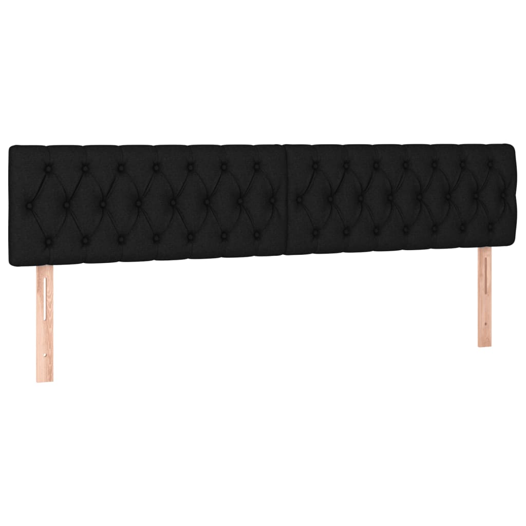 vidaXL LED Headboard Black 200x7x78/88 cm Fabric